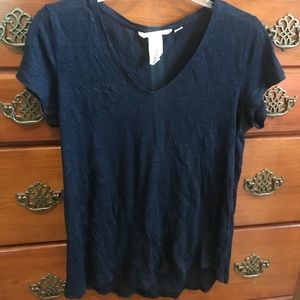 Navy Blue Linen Tee